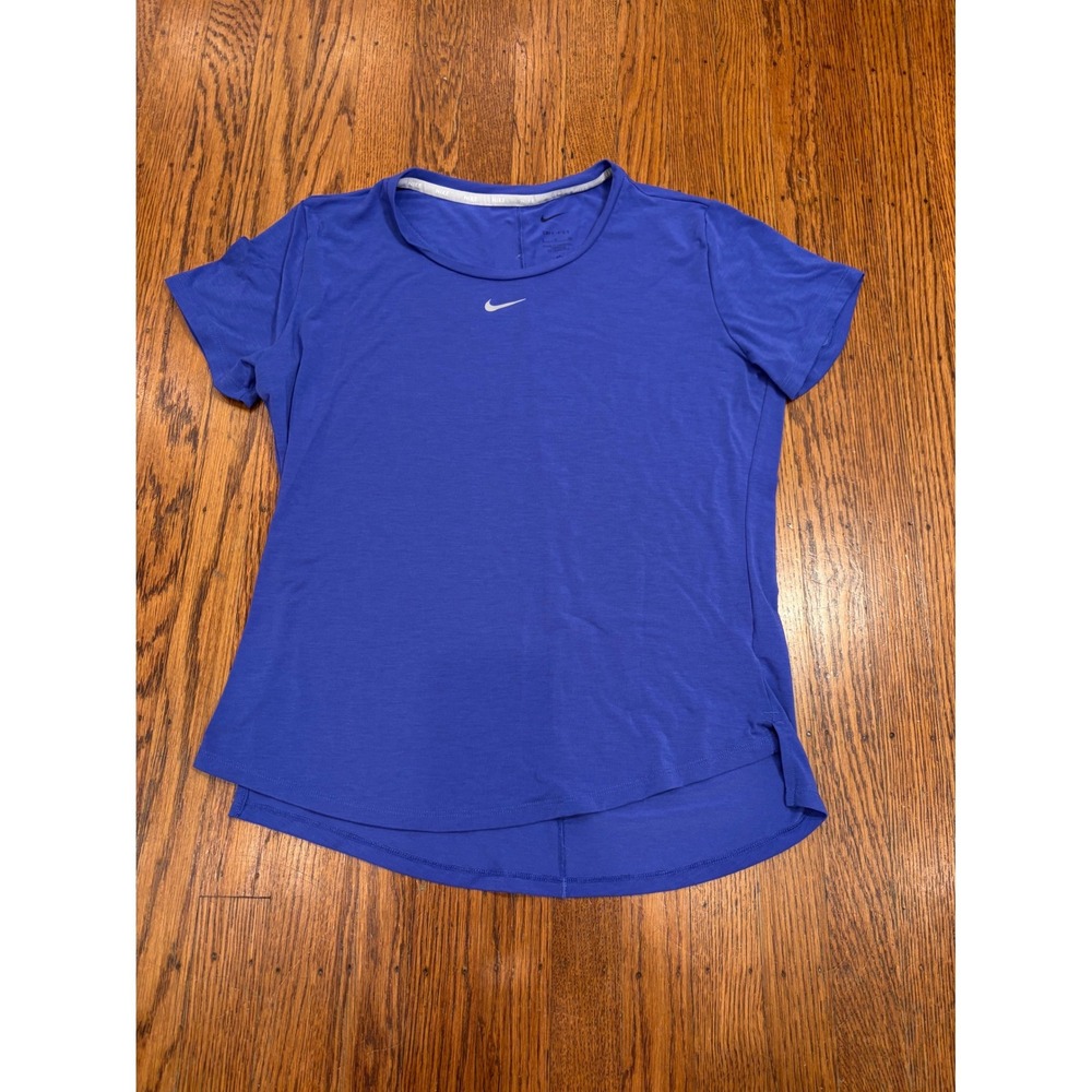 Nike Dri-FIT Women Royal Blue Short Sleeve Training T-Shirt Small DD0626-455